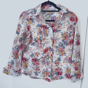 Mimi Chica Floral Button-Up blouse size M
